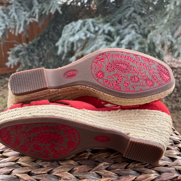 Sofft suede Espadrille Platform Strappy Back Zipper Closure Wedge Sandals - Picture 10 of 10